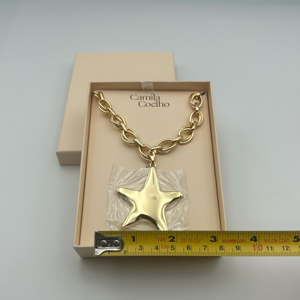 *New* Camila Coelho Gold-Tone Star Pendant Necklace & Matching Star Studs Set - Picture 5 of 12